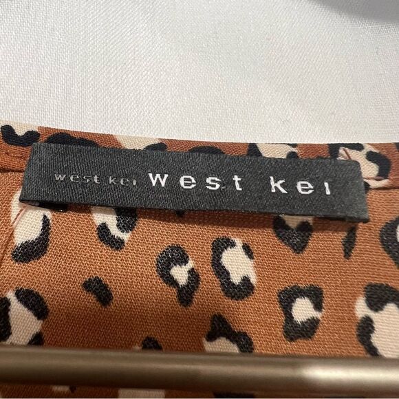 Stitch Fix West Kei Casiya Front Tie Blouse Womens Medium Leopard Animal Print - Picture 4 of 6